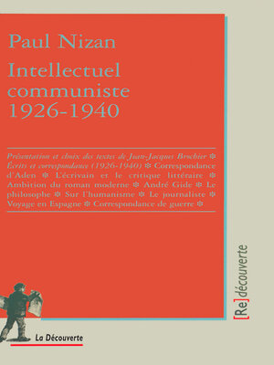 cover image of Intellectuel communiste 1926-1940